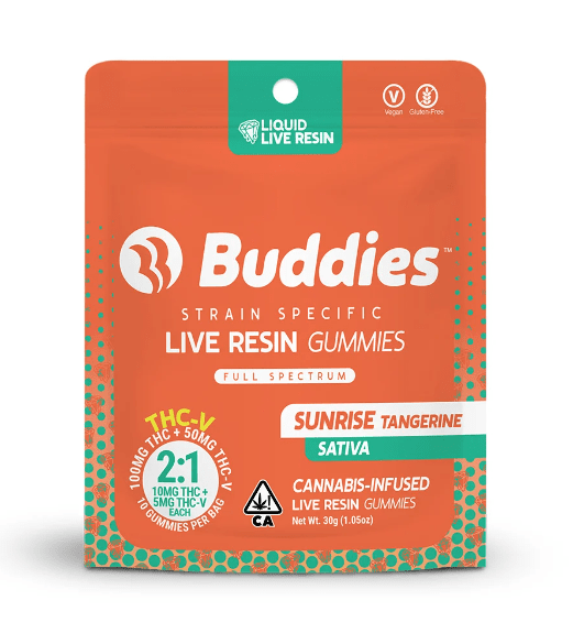 Buddies Live Resin Gummies Sunrise Tangie 2:1