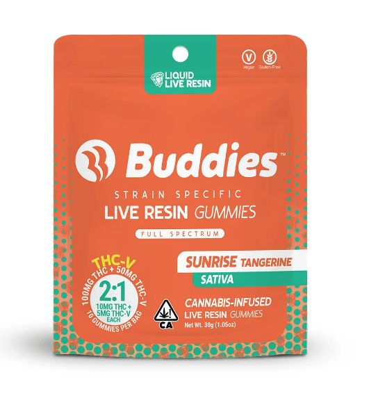 Buddies Live Resin Gummies Sunrise Tangie 2:1