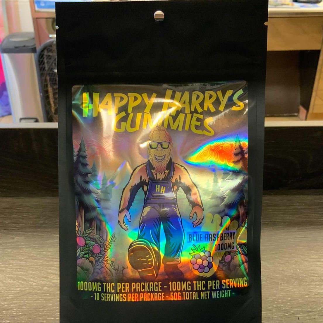 Blue Raspberry Happy Harrys 1000mg Gummies