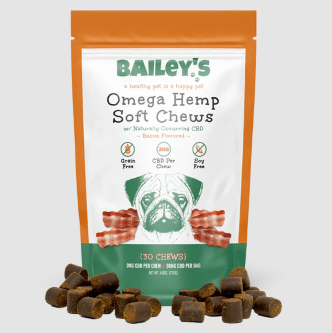 BAILEY'S TREAT - OMEGA HEMP SOFT CHEWS BACON