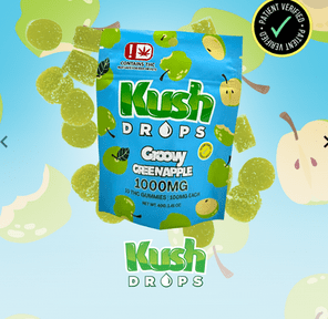 KUSH DROPS GROOVY GREEN APPLE GUMMIES 1000MG