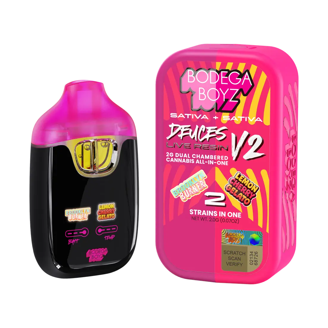 Deuces - Live Resin Vape - Brooklyn Burner & Lemon Cherry Gelato 2.00 g
