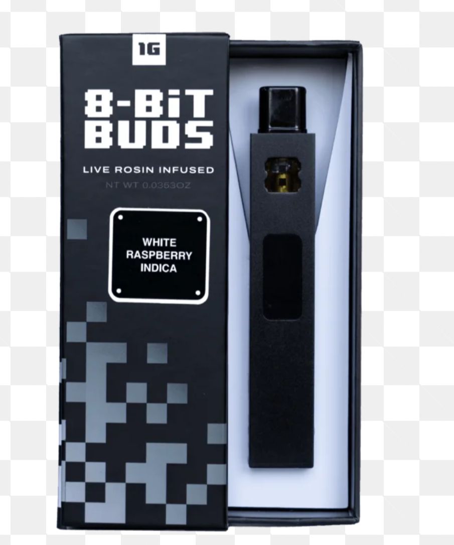 8-Bit Buds "Rosin Infused" 1G AIO - White Raspberry