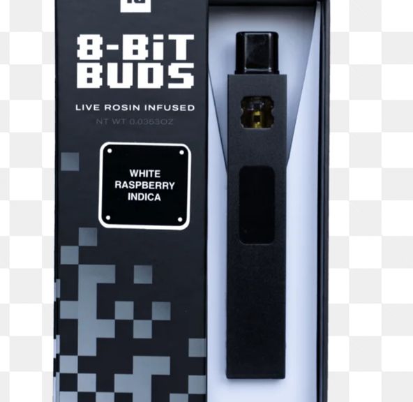 8-Bit Buds "Rosin Infused" 1G AIO - White Raspberry