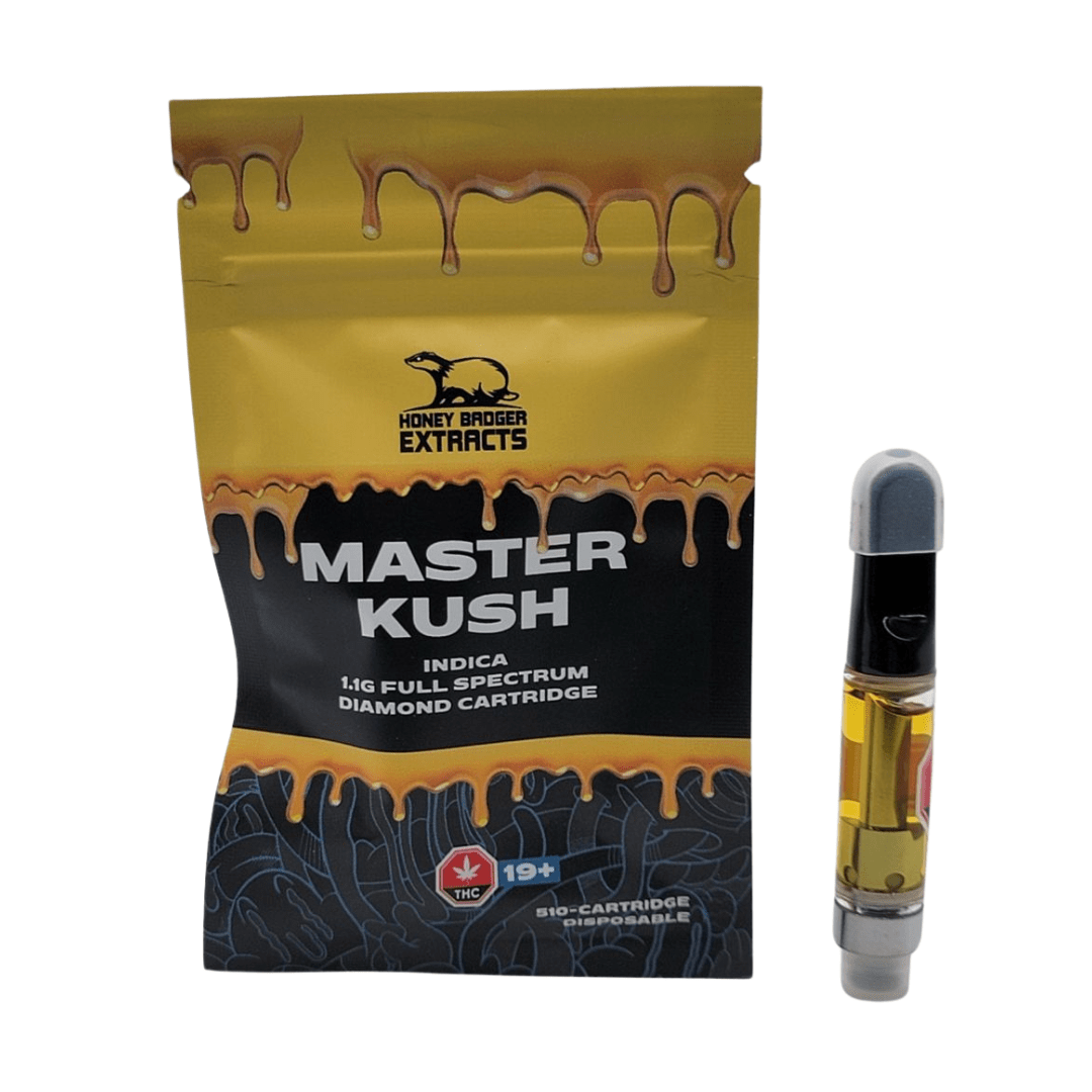 Master Kush 1G Liquid Diamond Cartridge by Honey Badger