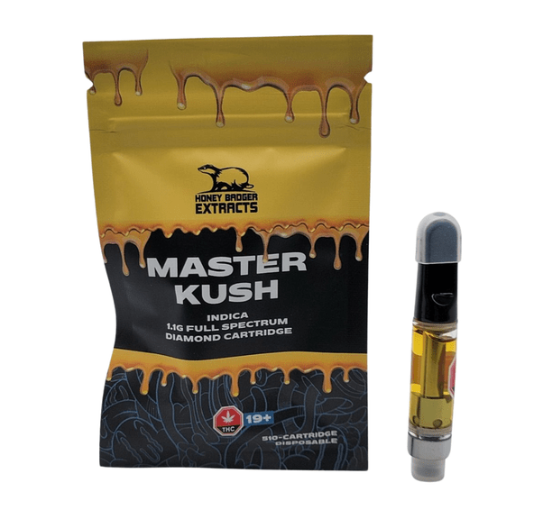 Master Kush 1G Liquid Diamond Cartridge by Honey Badger