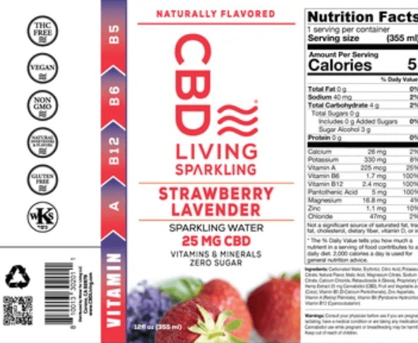 CBD Sparkling Water - Strawberry Lavender