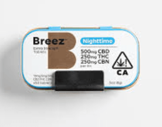 BREEZ EXTRA STRENGTH TIN- NIGHTTIME 500MG CBD + 250MG THC + 250MG CBN 1000MG