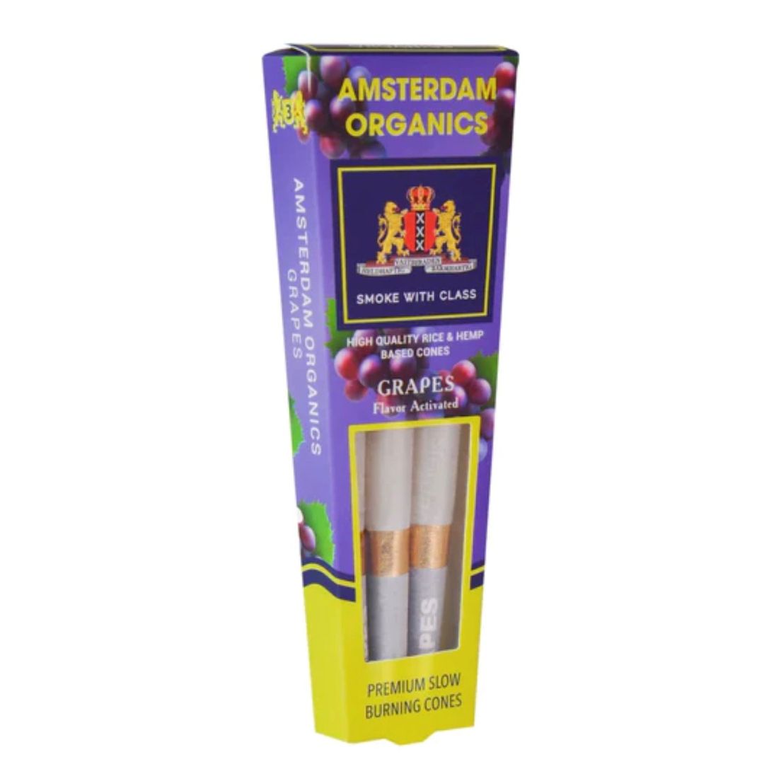 Amsterdam Organics: GRAPE flavor King size pre-rolled cones