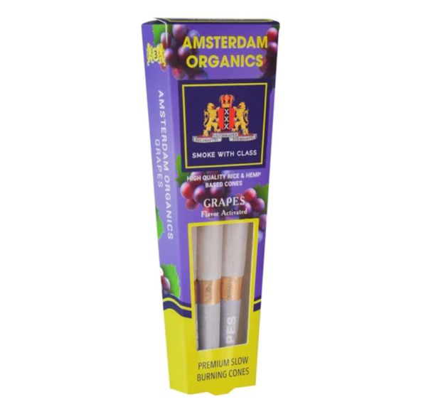 Amsterdam Organics: GRAPE flavor King size pre-rolled cones