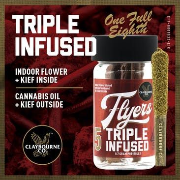 Claybourne Co. Kush Cake (3.5g) - Flyers Triple Infused Pre-Rolls