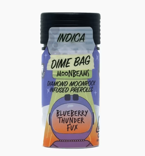 PRE-ORDER ONLY 2.5g Blueberry Thunder Fux (Indica) Diamond Moonrock Infused Pre-rolls - Dime Bag