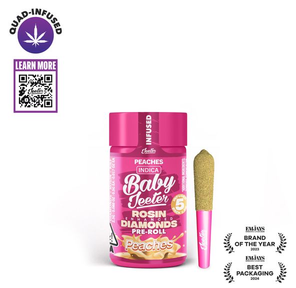 Jeeter - Baby - Quad Infused Prerolls - 5 Pack - 2.5g - Peaches