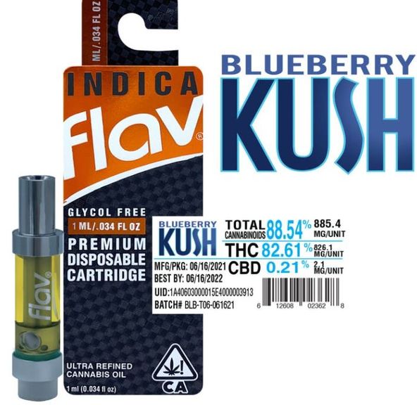 1g Blueberry Kush 2 Cart by Flav