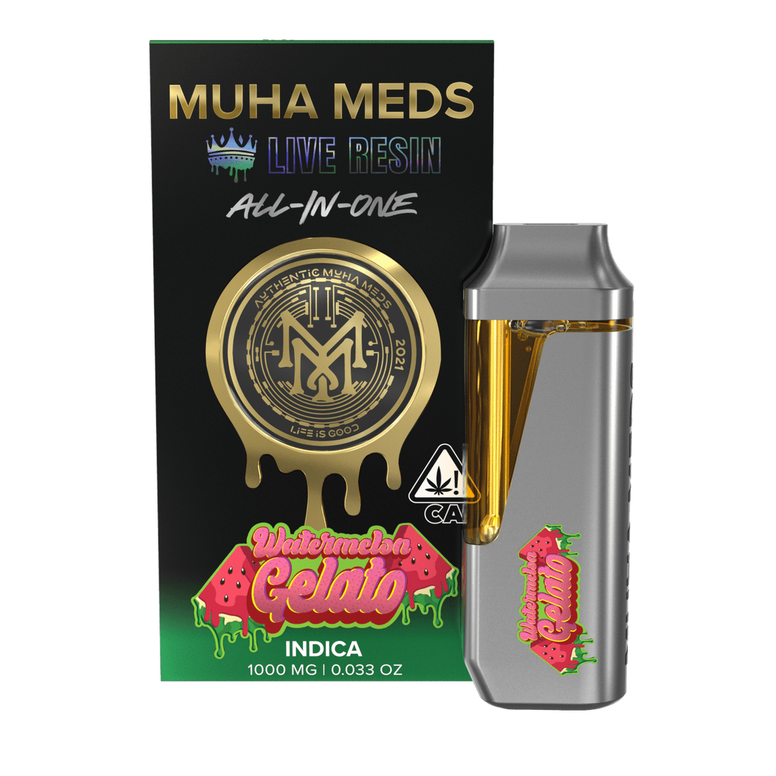 Muha | AIO Vape | 1g | Live Resin | Watermelon Gelato