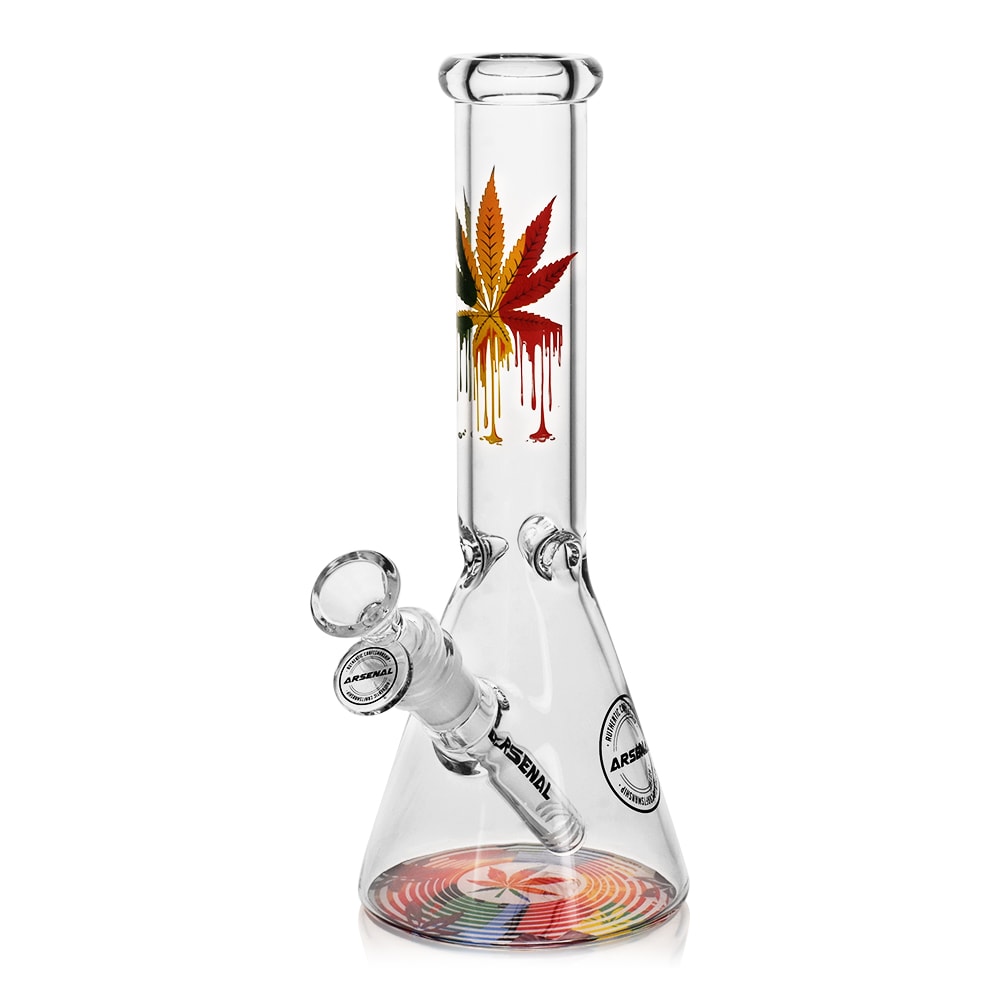 SALB10" 5mm Arsenal Glistening Leaf Glass Bong assorted