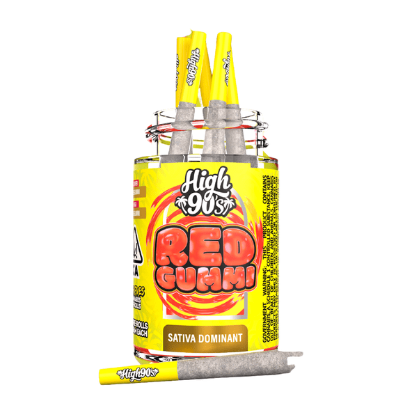 High 90s | Infused Prerolls | 5 x .5g | Bubble Hash | Red Gummi
