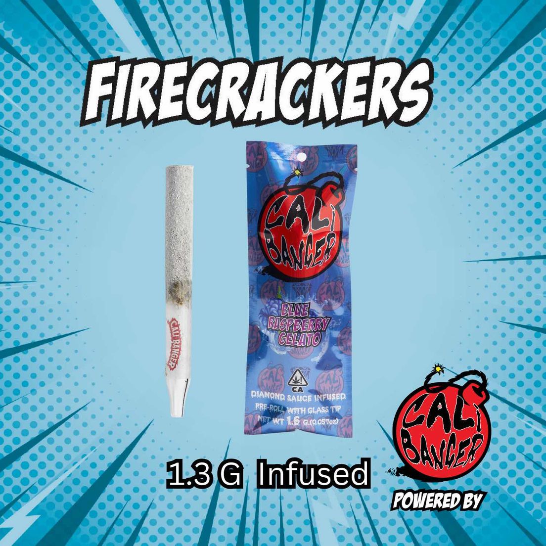 Firecracker Infused Pre Roll BLUE RASPBERRY GELATO - 1.3 G