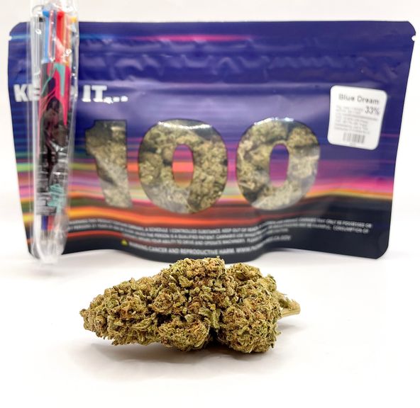 *Deal! $89 1 oz. Blue Dream (33.6%/Sativa) - Keep it 100 + Multi-Color Writing Pen