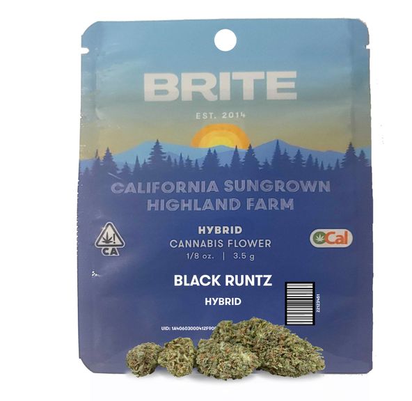 BRITE Highland OCal Flower (3.5g) - H - Black Runtz