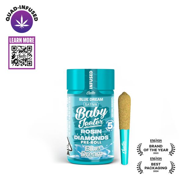 Jeeter - Baby - Quad Infused Prerolls - 5 Pack - 2.5g - Blue Dream