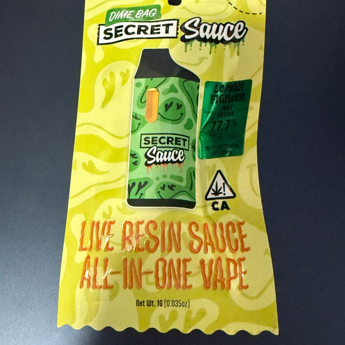 Dime Bag- Lemon Fighter Live Resin Sauce AIO 1g (S)