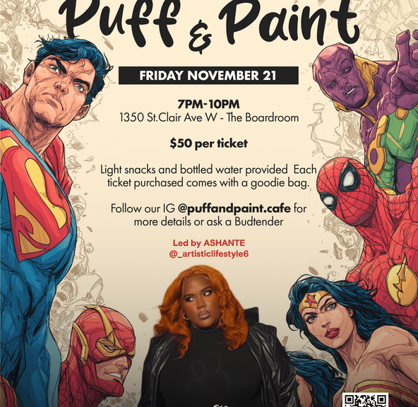 1 EVENT TICKET: Puff & Paint November 21