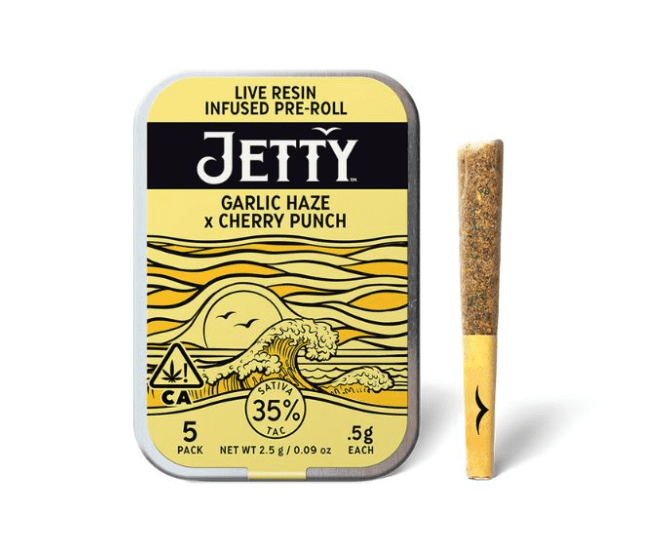 Jetty Live Resin Infused Pre-roll 5pk Garlic Haze x Cherry Punch 2.5g