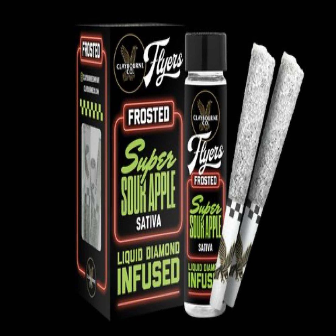 [Claybourne Co.] Frosted Flyers 5 Pack Prerolls - 2.5g - Super Sour Apple (S)
