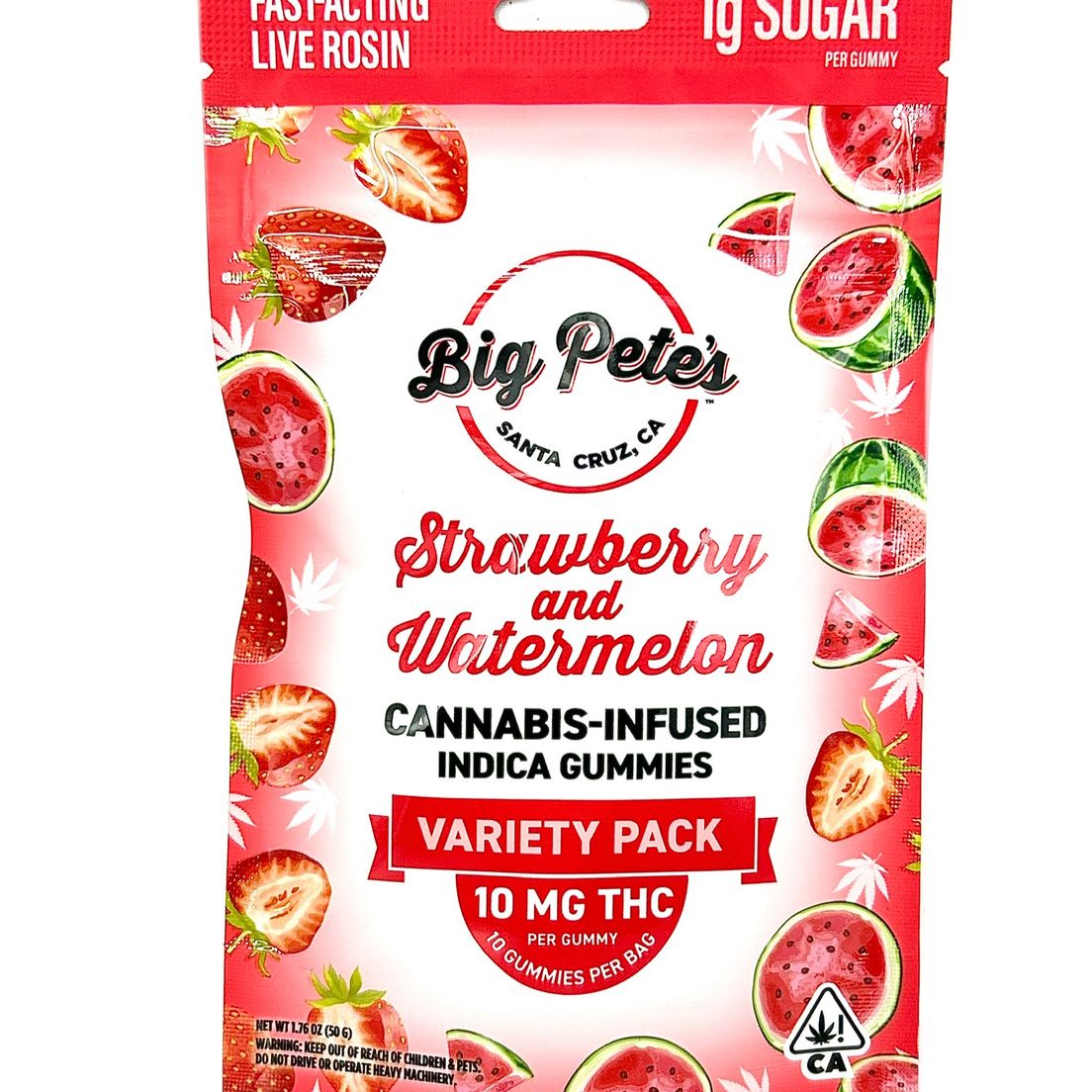 Big Pete's - Live Rosin Gummies - Strawberry & Watermelon - 100mg