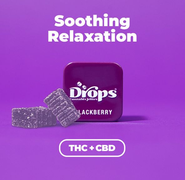 Drops Singles Blackberry Gummies 200mg CBD / 100mg THC