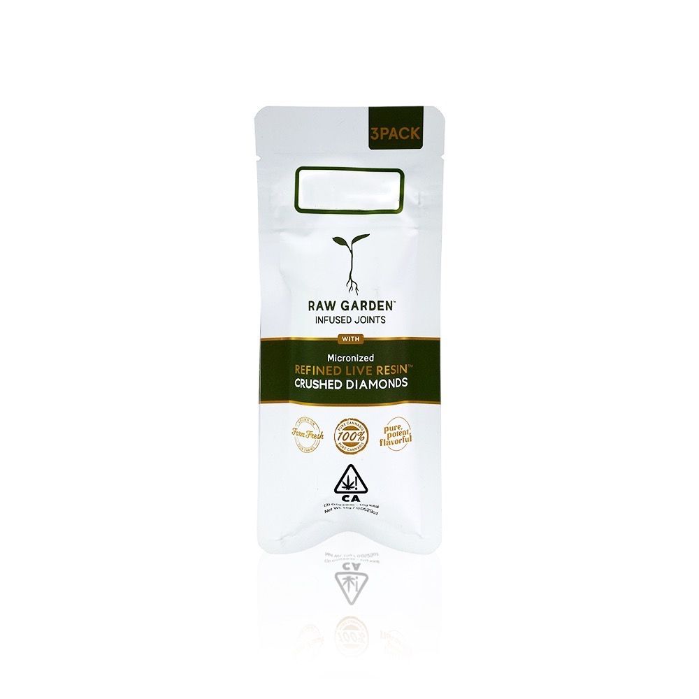 Raw Garden- Gravy Refined Live Resin Crushed Diamonds 3PK Infused Prerolls 1.75g (H)