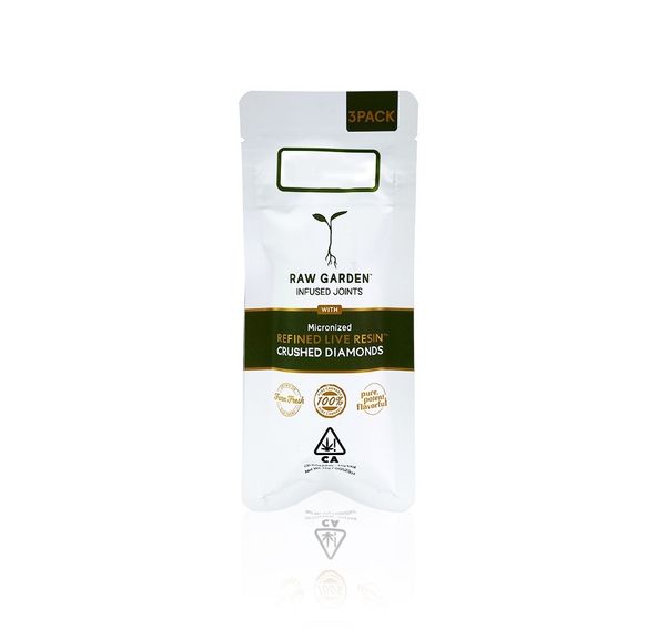 Raw Garden- Gravy Refined Live Resin Crushed Diamonds 3PK Infused Prerolls 1.75g (H)