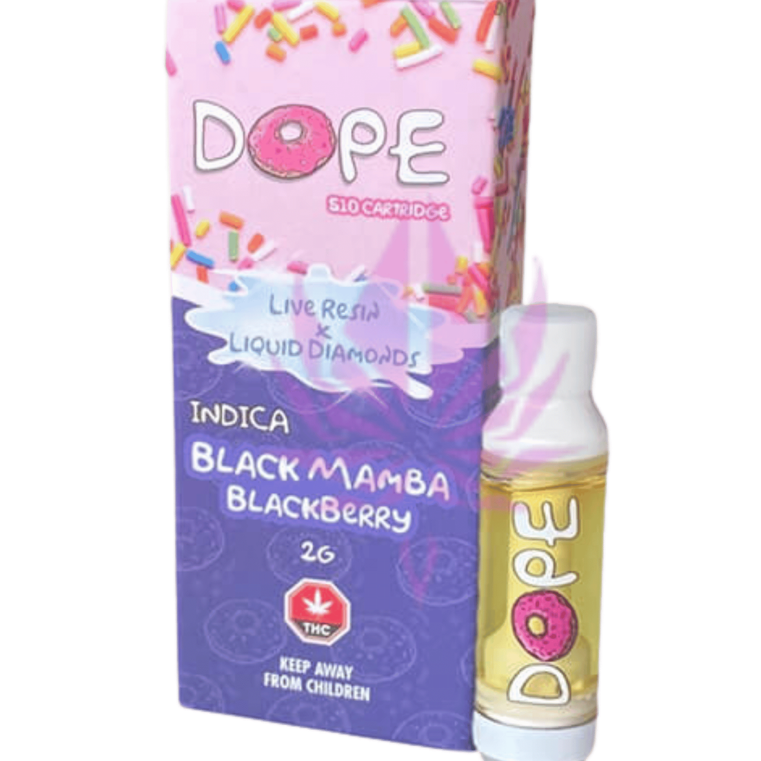 Black Mamba - BlackBerry 2G Live Resin X Diamonds Vape Cartridge - Dope
