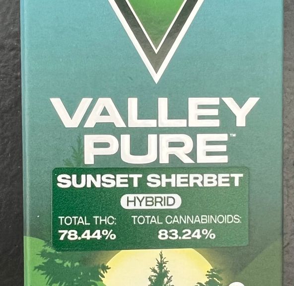 Valley Pure Sunset Sherbet 1g Live Resin Cartridge