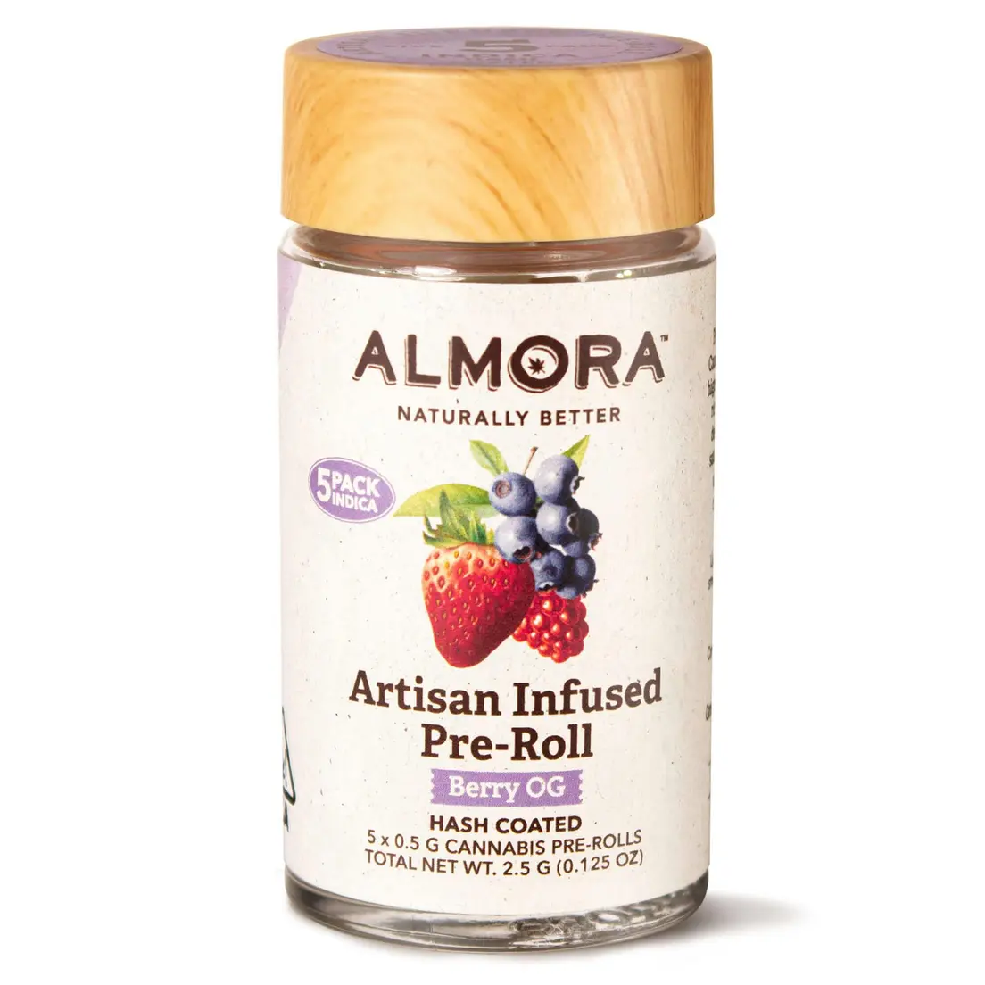 Almora - (x5) .5g Artisan Infused Prerolls - 2.5g - Berry OG