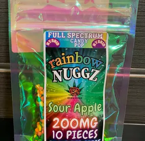 EDEN ROSE RAINBOW NUGGZ SOUR APPLE FULL SPECTRUM 200MG