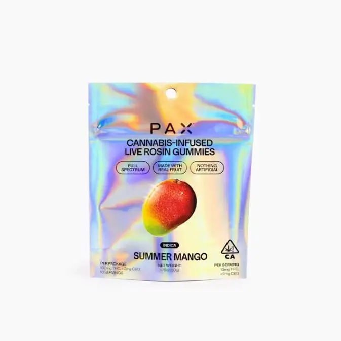 Pax - Live Rosin Gummies - Summer Mango - [10pk] (100mg) - 50 g