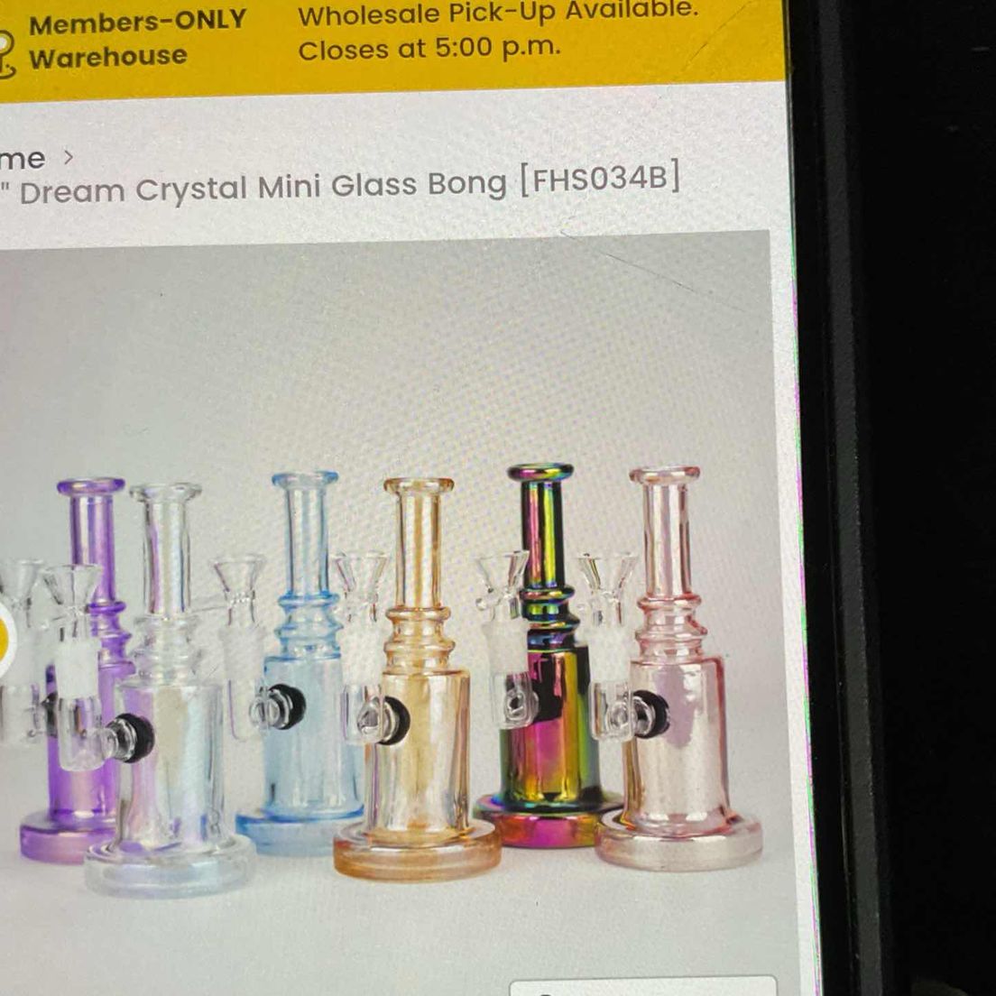 6.5” dream crystal mini glass bong $20