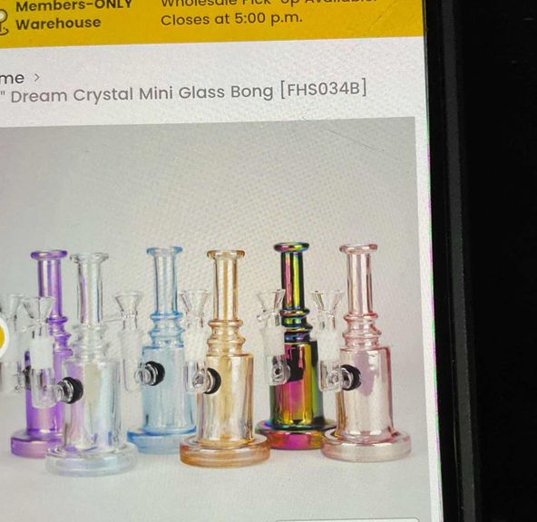 6.5” dream crystal mini glass bong $20