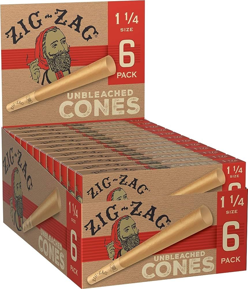 Zig Zag - Unbleached Pre-Rolled Cones 1 1/4'' 6pk