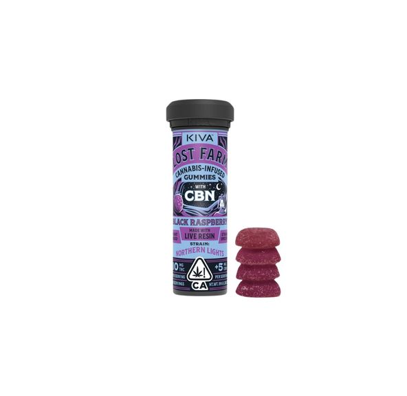 Lost Farm Gummies Black Raspberry 100mg THC / 50mg CBN