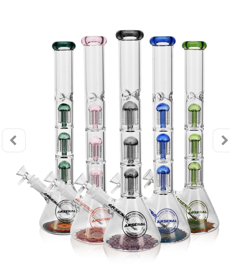SABP 14.5" Arsenal Triple Perc Glass Bong