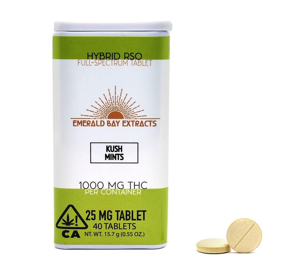 Emerald Bay Extracts 25mg Tablets - Hybrid - Kush Mints - 1000mg Package