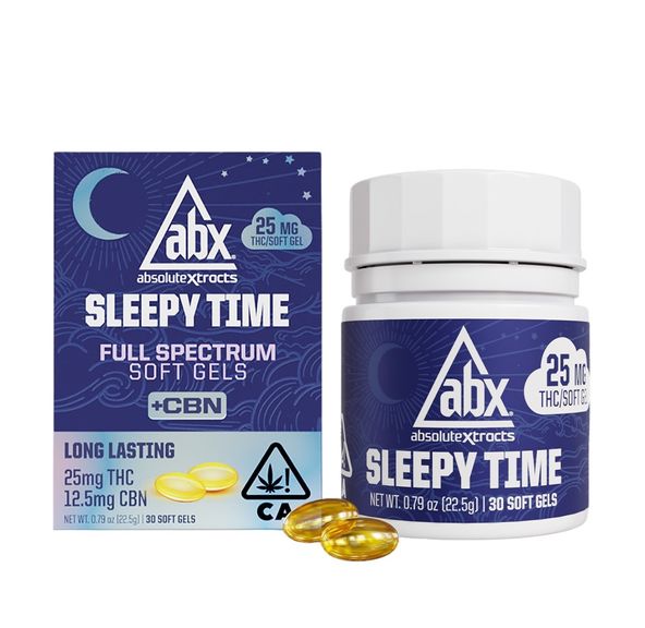 Absolute Xtracts Sleepy Time Solventless + CBN Soft Gels 25mg THC 30pk