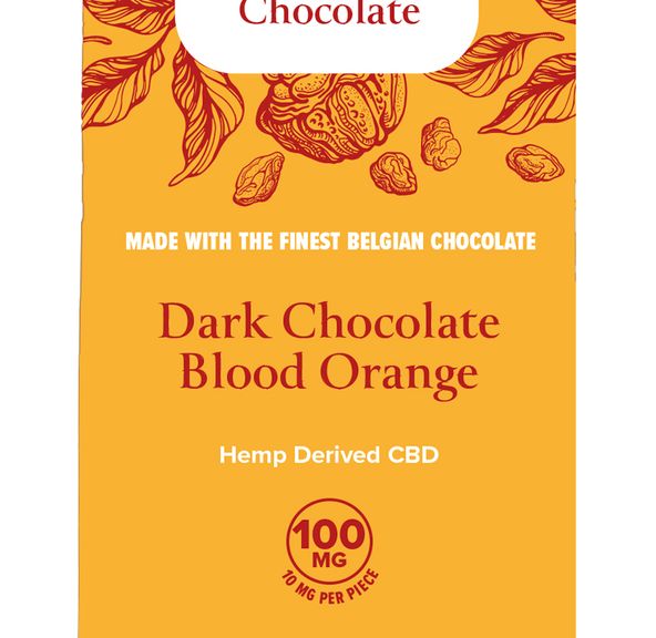 CBD Chocolate: Dark Chocolate Blood Orange: 100mg