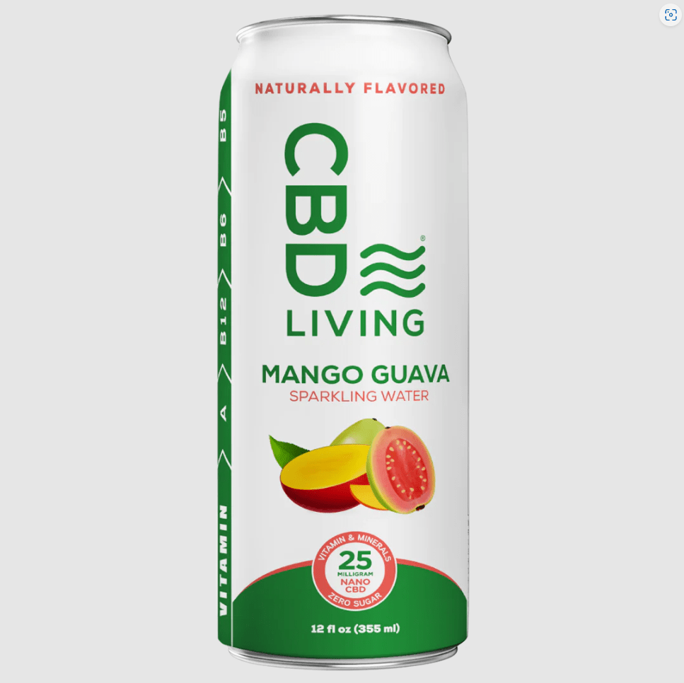 CBD Sparkling Water - MANGO GUAVA 25mg