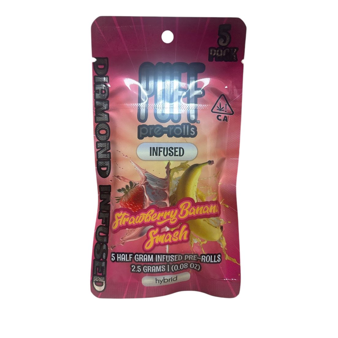 Puff - Strawberry Banana Smash Diamond Infused Preroll 5 Pack