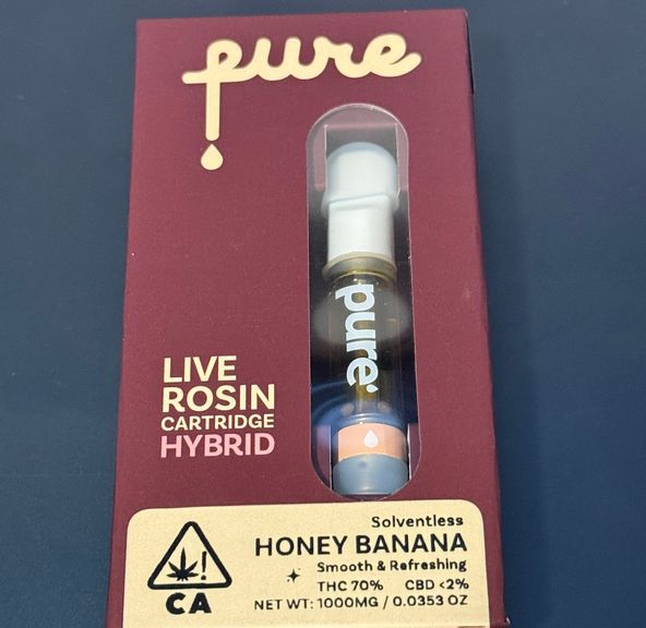 Pure- Quartz Honey Banana Live Rosin Cart 1g (H)