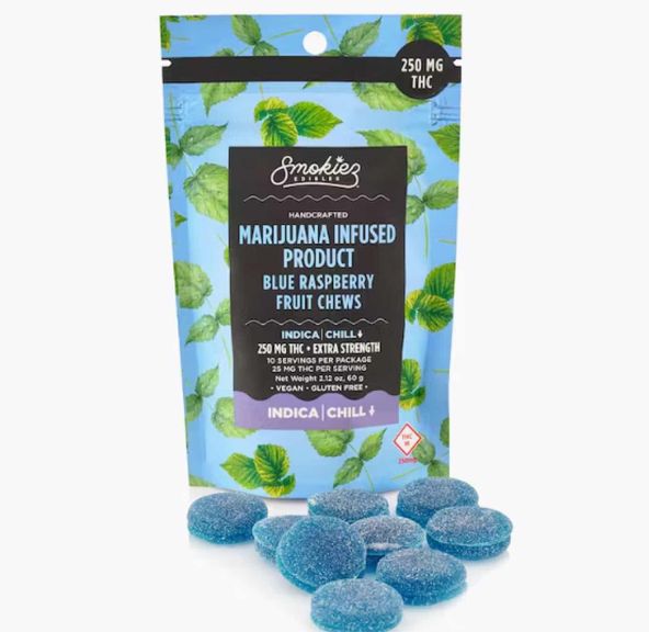 INDICA Blue Raspberry Fruit Chews - 250mg